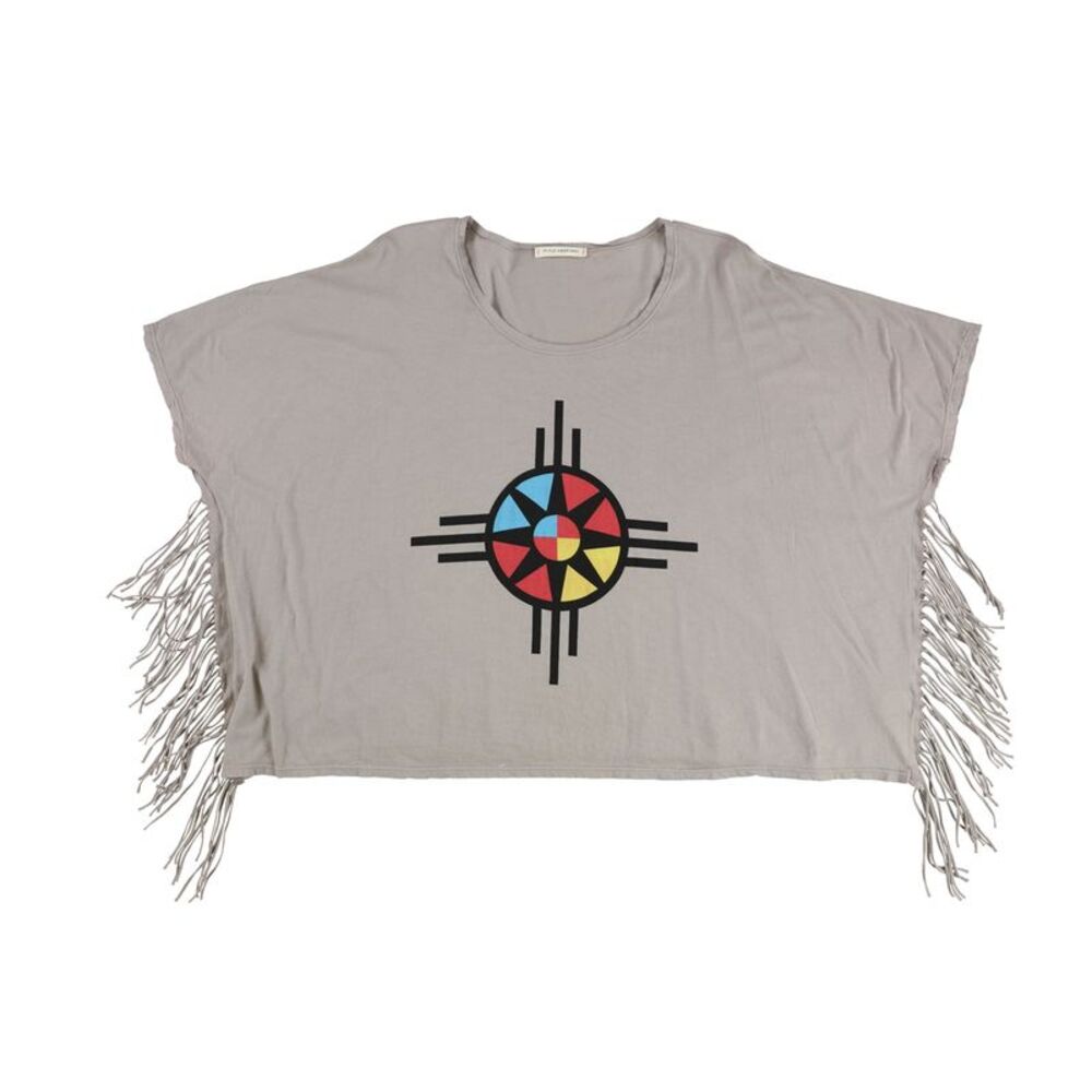 Title Unknown Womens Tribal Fringe Graphic T-Shirt, NWT